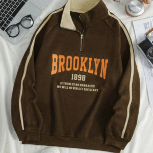 Imsa Moda Men’s Collar Chain Cotton Fleece Sweatshirt |